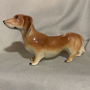 Vintage Dachshund Weiner Dog Ceramic Planter